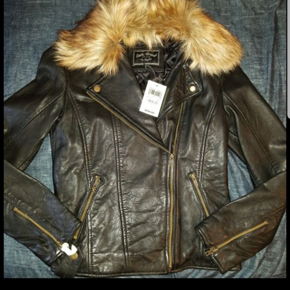 Lucky brand 100% lamb leather jacket